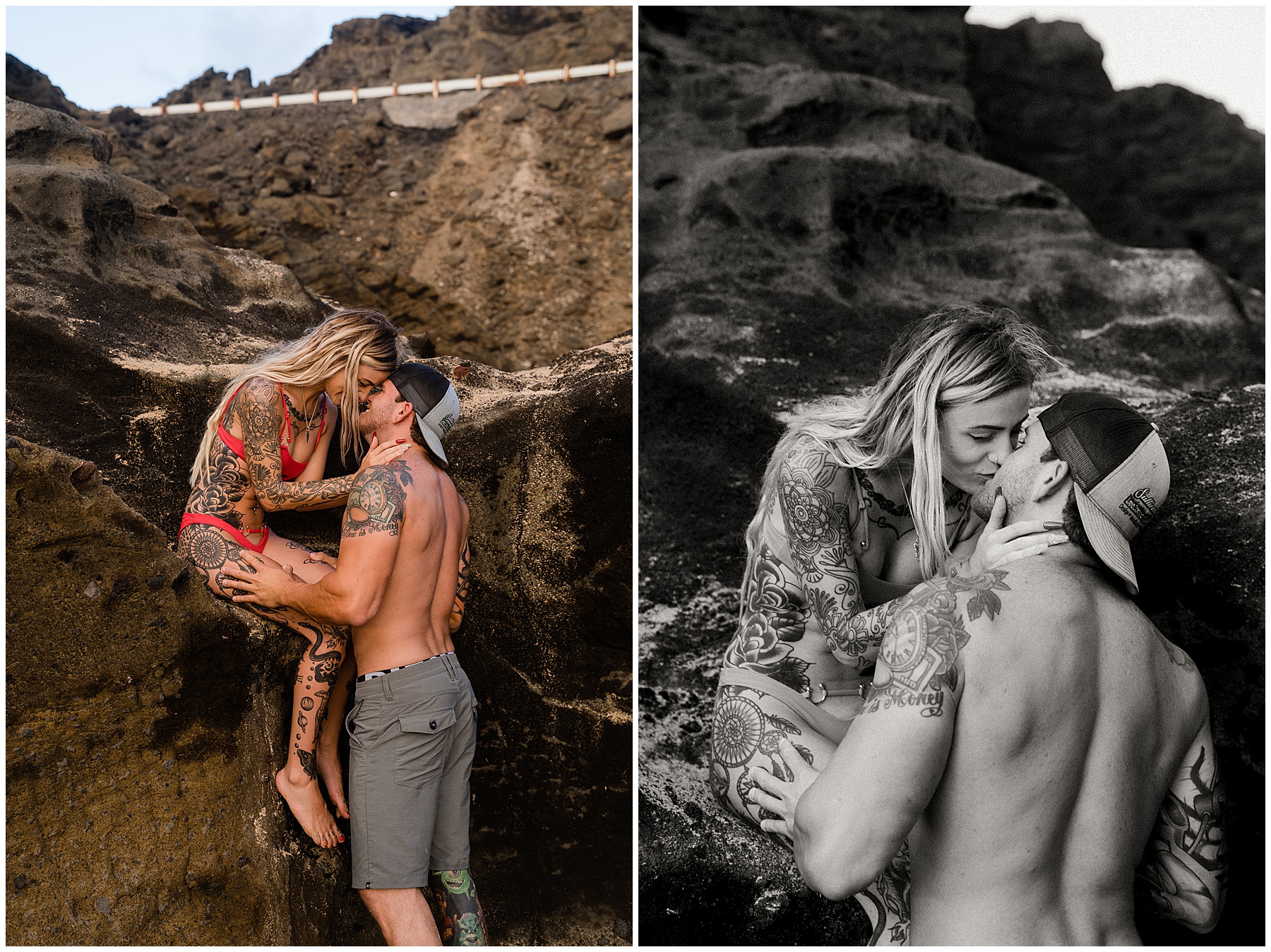 bathing suit engagement session in hawaii