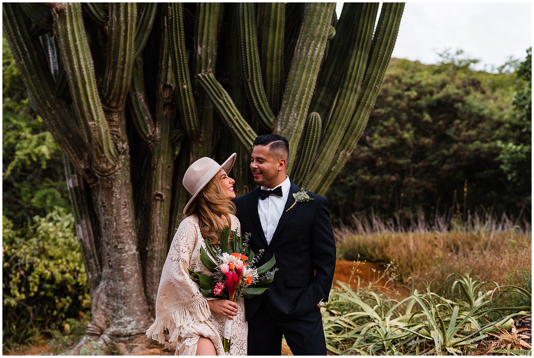 saguaro cactus intimate desert wedding