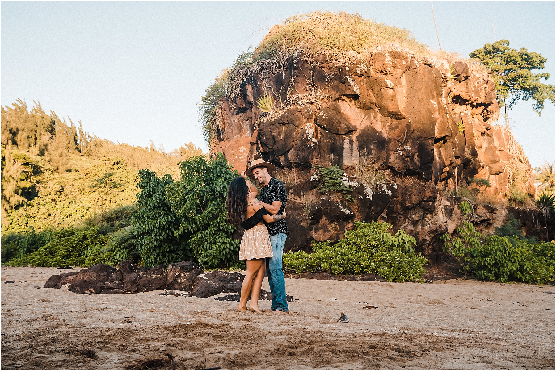 Kauai sunrise beach couples anniversary pictures