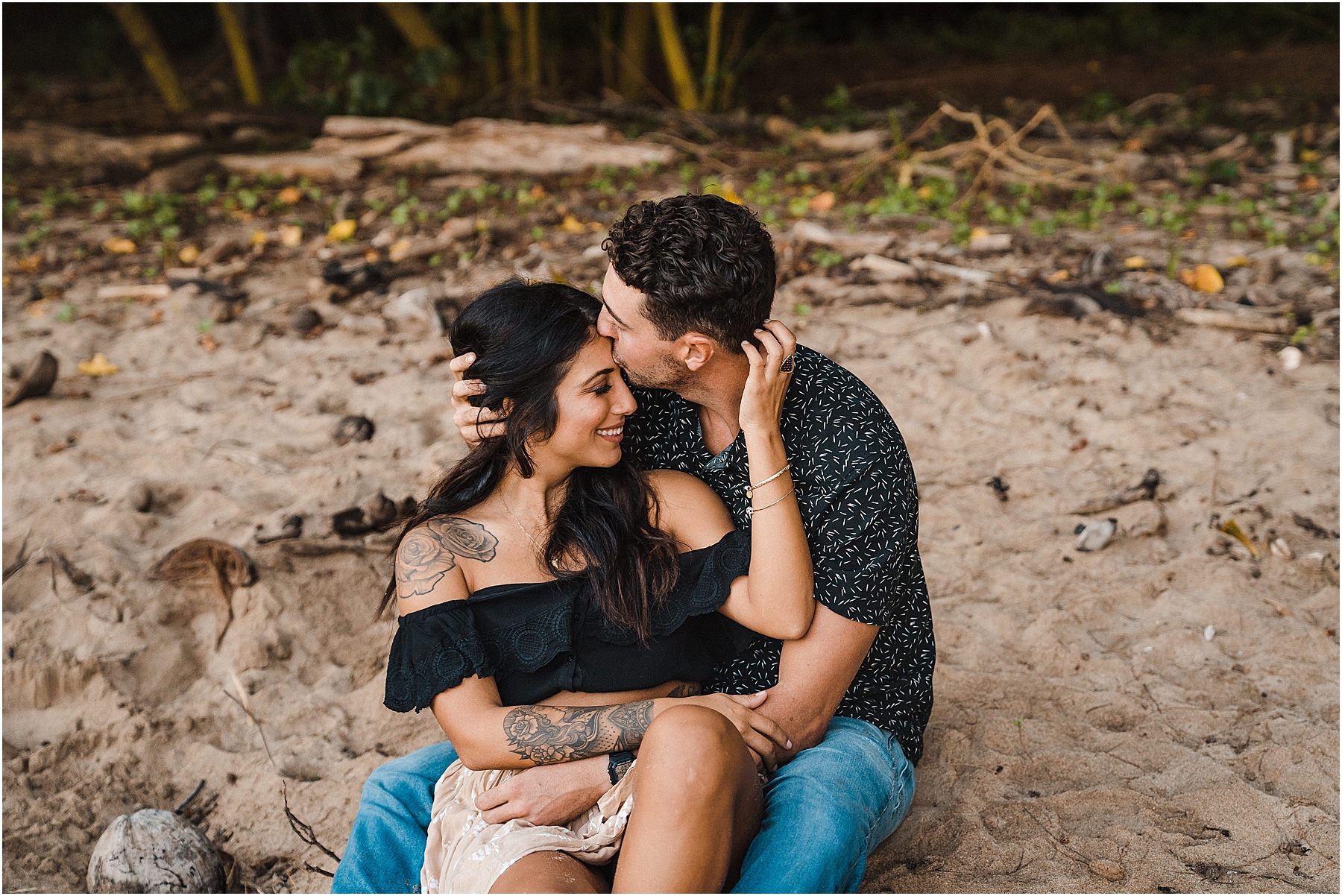 Kauai sunrise beach couples anniversary pictures