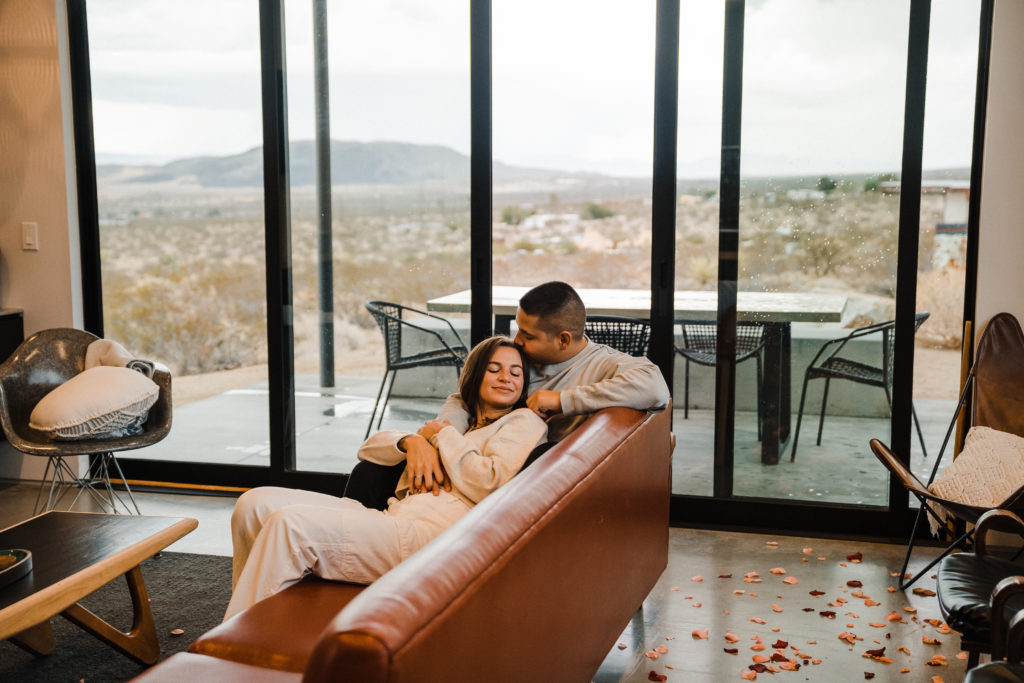 Airbnb engagement pictures in Joshua Tree California